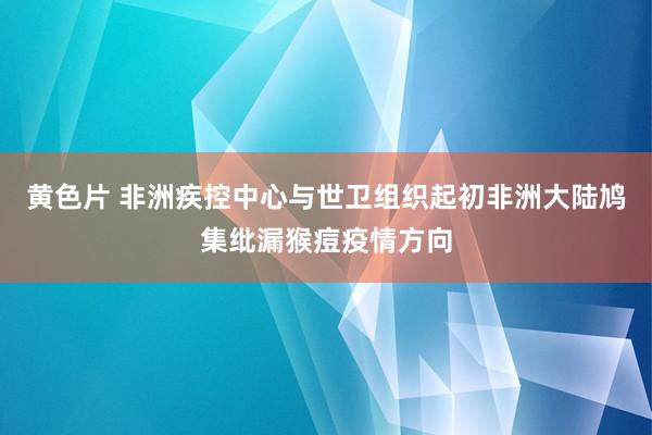 黄色片 非洲疾控中心与世卫组织起初非洲大陆鸠集纰漏猴痘疫情方向