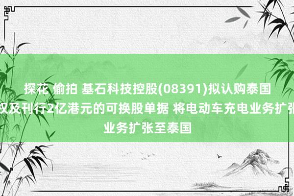 探花 偷拍 基石科技控股(08391)拟认购泰国公司股权及刊行2亿港元的可换股单据 将电动车充电业务扩张至泰国