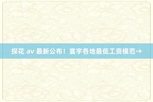 探花 av 最新公布！寰宇各地最低工资模范→