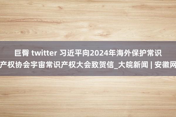 巨臀 twitter 习近平向2024年海外保护常识产权协会宇宙常识产权大会致贺信_大皖新闻 | 安徽网