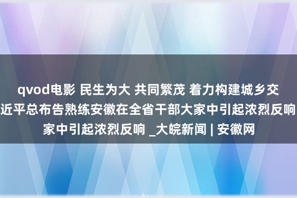 qvod电影 民生为大 共同繁茂 着力构建城乡交融发展新方法——习近平总布告熟练安徽在全省干部大家中引起浓烈反响 _大皖新闻 | 安徽网