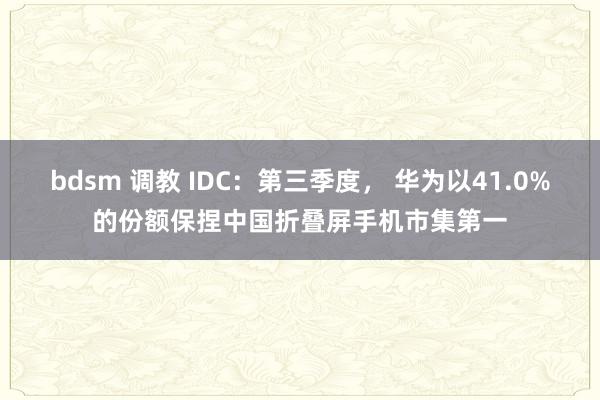 bdsm 调教 IDC：第三季度， 华为以41.0%的份额保捏中国折叠屏手机市集第一