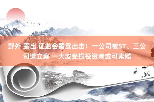 野外 露出 证监会雷霆出击！一公司被ST、三公司遭立案 一大波受损投资者或可索赔