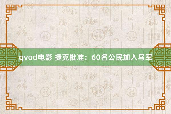 qvod电影 捷克批准：60名公民加入乌军