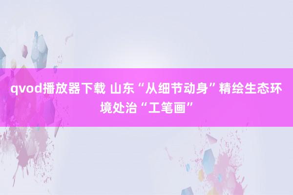 qvod播放器下载 山东“从细节动身”精绘生态环境处治“工笔画”