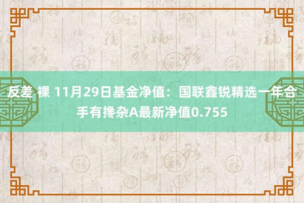 反差 裸 11月29日基金净值：国联鑫锐精选一年合手有搀杂A最新净值0.755