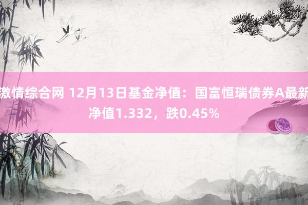 激情综合网 12月13日基金净值：国富恒瑞债券A最新净值1.332，跌0.45%