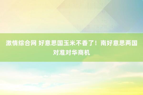 激情综合网 好意思国玉米不香了！南好意思两国对准对华商机