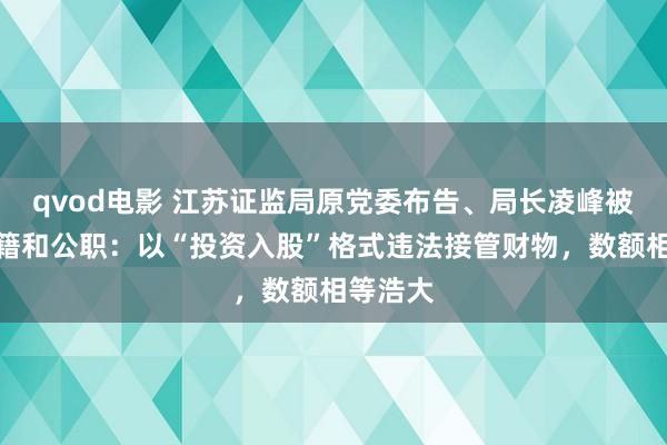 qvod电影 江苏证监局原党委布告、局长凌峰被开除党籍和公职