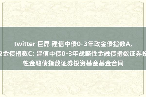 twitter 巨屌 建信中债0-3年政金债指数A，建信中债0-3年政金债指数C: 建信中债0-3年战略性金融债指数证券投资基金基金合同