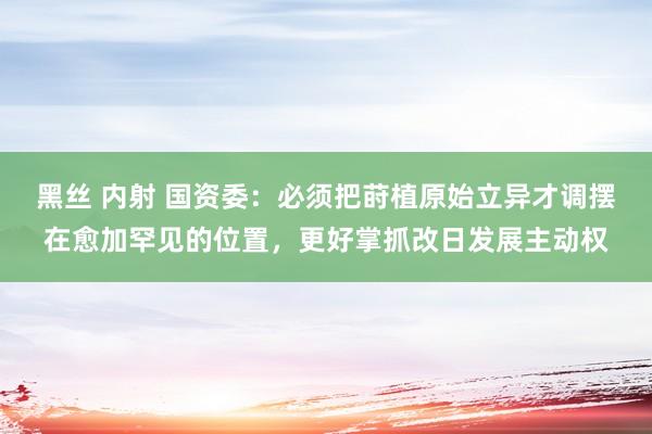 黑丝 内射 国资委：必须把莳植原始立异才调摆在愈加罕见的位置，更好掌抓改日发展主动权