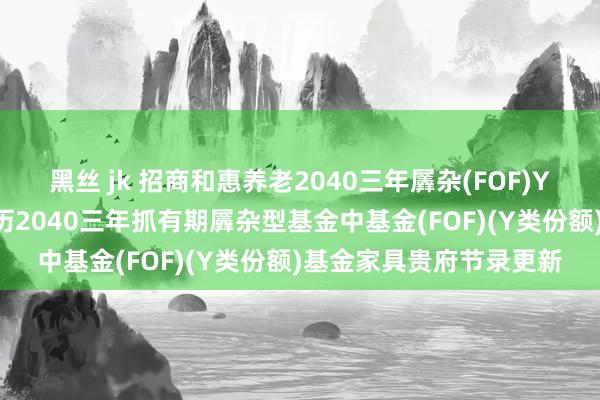 黑丝 jk 招商和惠养老2040三年羼杂(FOF)Y: 招商和惠养老诡计日历2040三年抓有期羼杂型基金中基金(FOF)(Y类份额)基金家具贵府节录更新