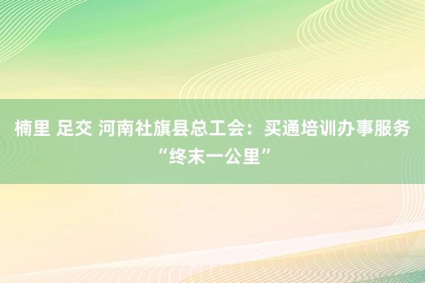 楠里 足交 河南社旗县总工会：买通培训办事服务“终末一公里”