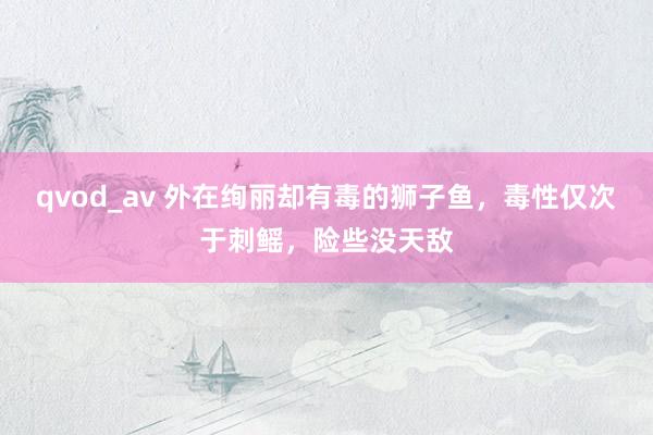 qvod_av 外在绚丽却有毒的狮子鱼，毒性仅次于刺鳐，险些没天敌